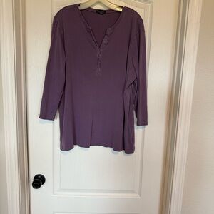Eddie Bauer Dusty Purple 3/4 Sleeve Top